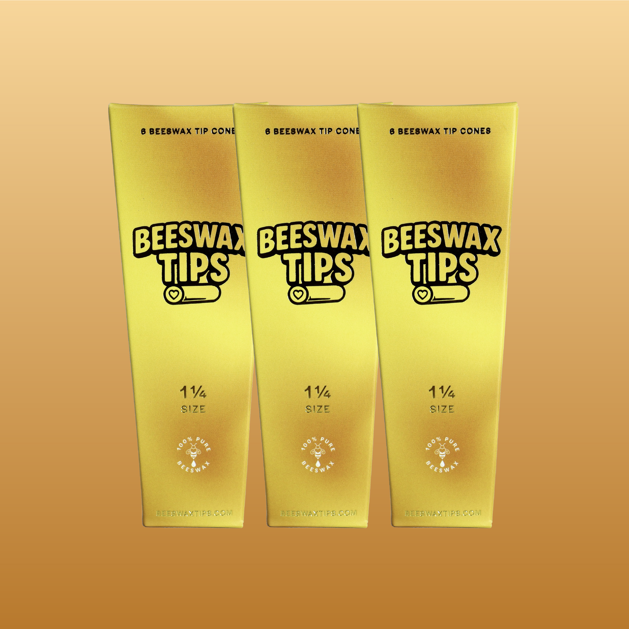 Beeswax Tips™ 1 1/4 Size Cones | Unbleached Pre-Rolled Natural Cones