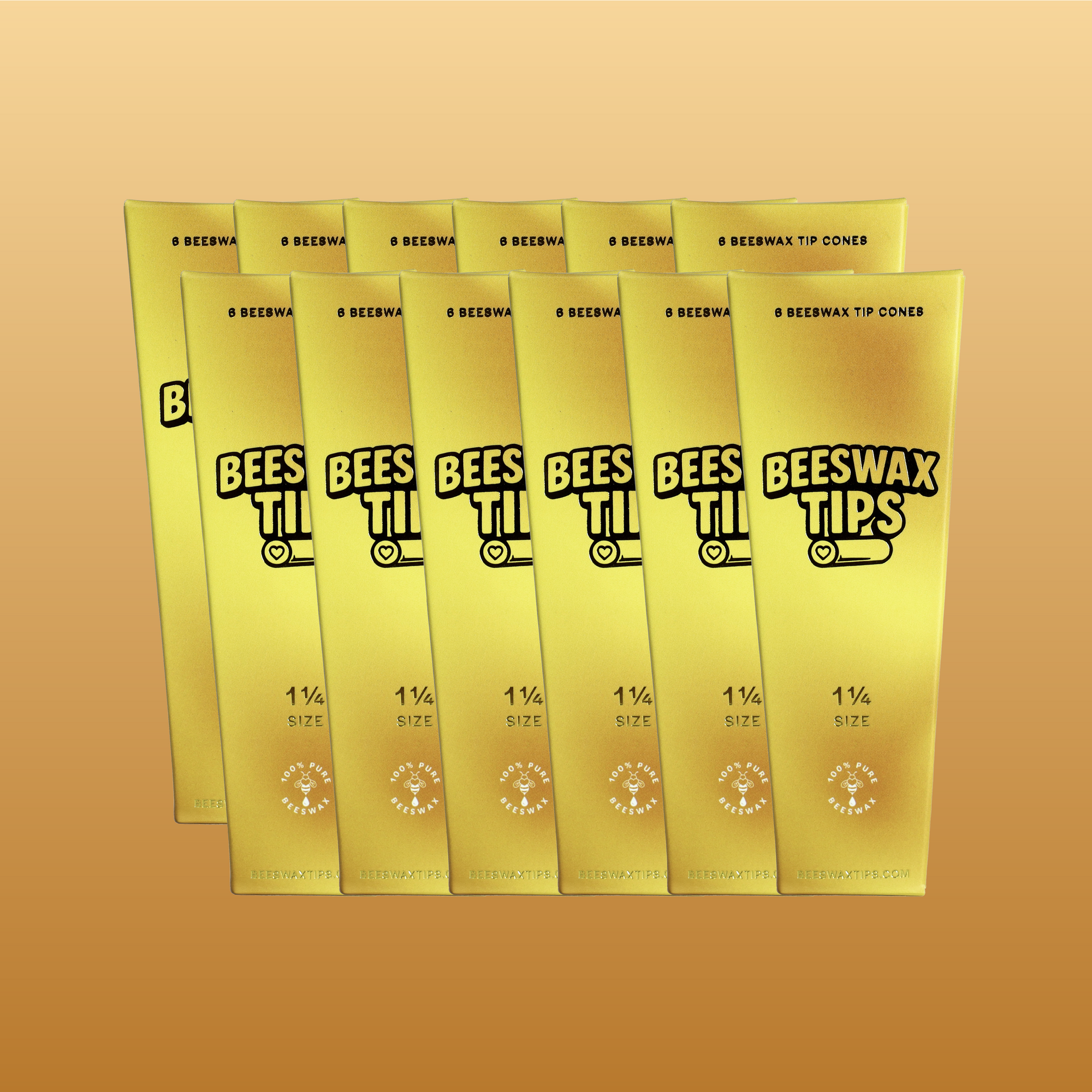 Beeswax Tips™ 1 1/4 Size Cones | Unbleached Pre-Rolled Natural Cones