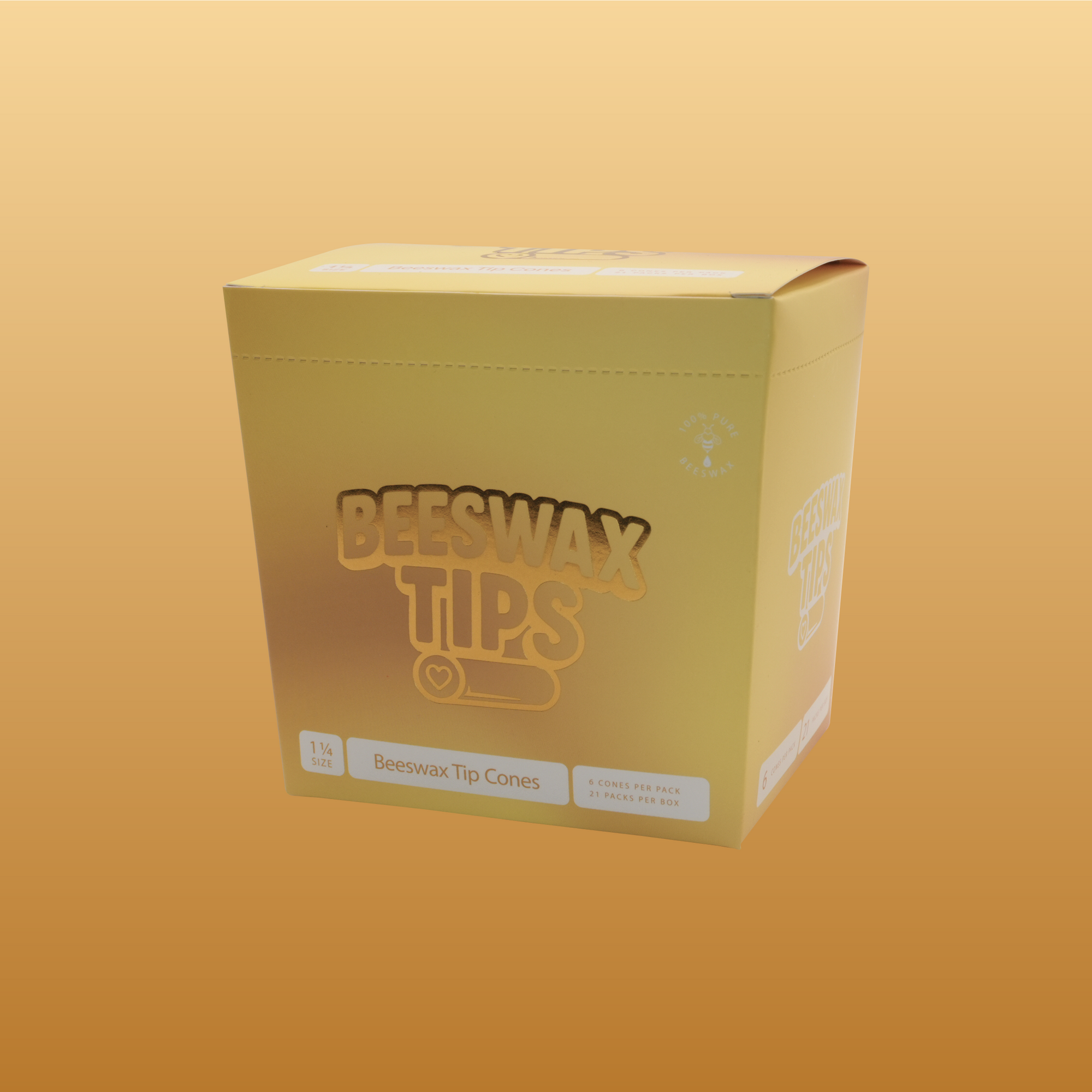 Beeswax Tips™ 1 1/4 Size Cones | Unbleached Pre-Rolled Natural Cones