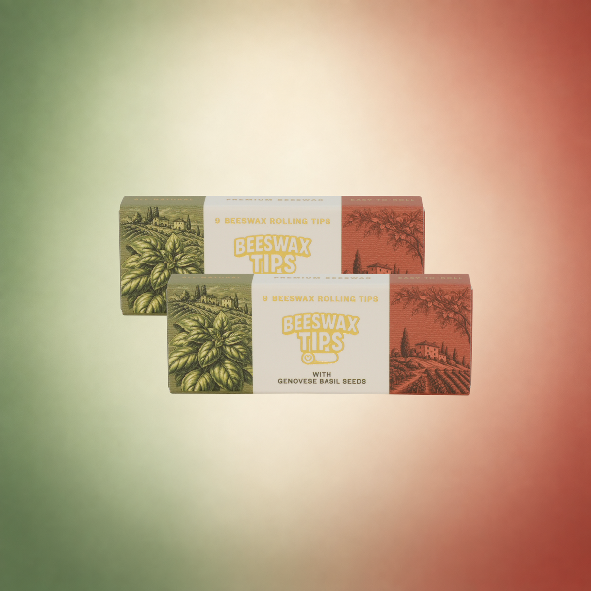 Basil Tips by Beeswax Tips™ – Plantable Beeswax Rolling Tips with Genovese Basil Seeds, 9 Pack.