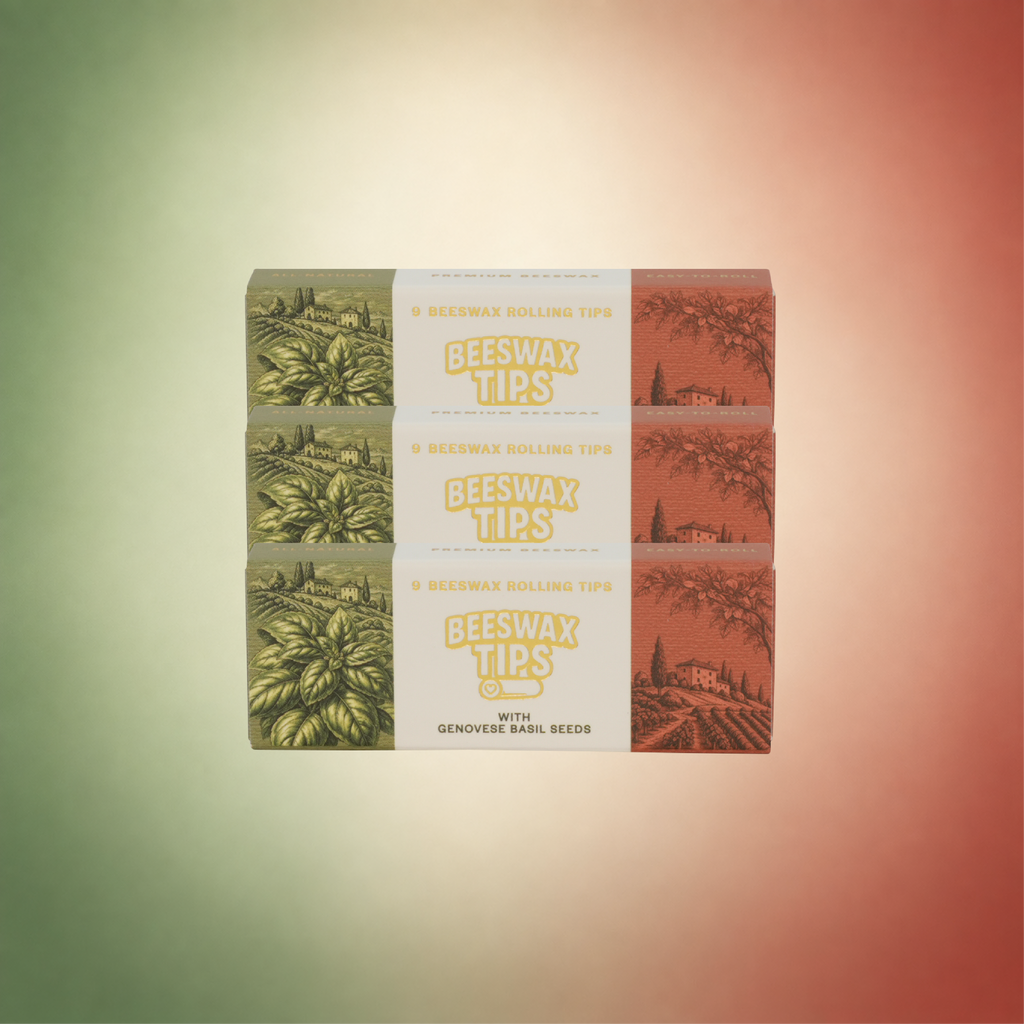 Basil Tips by Beeswax Tips™ – Plantable Beeswax Rolling Tips with Genovese Basil Seeds, 9 Pack.