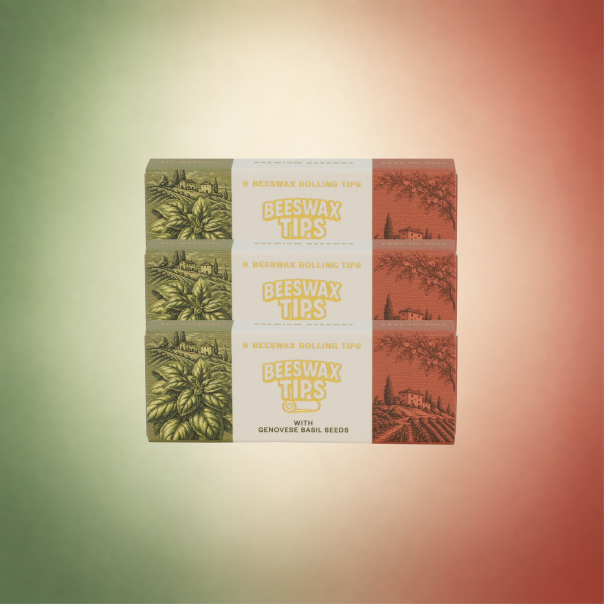 Basil Tips by Beeswax Tips™ – Plantable Beeswax Rolling Tips with Genovese Basil Seeds, 9 Pack.